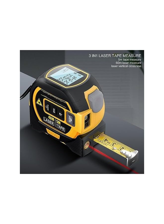 PROMASS 3 in 1 Digital Tape Measure, Vertical Cross Line , Measurement Tool with Distance Measurer, 5m Tape Measure, And Cross Marking Tool  - Image 2