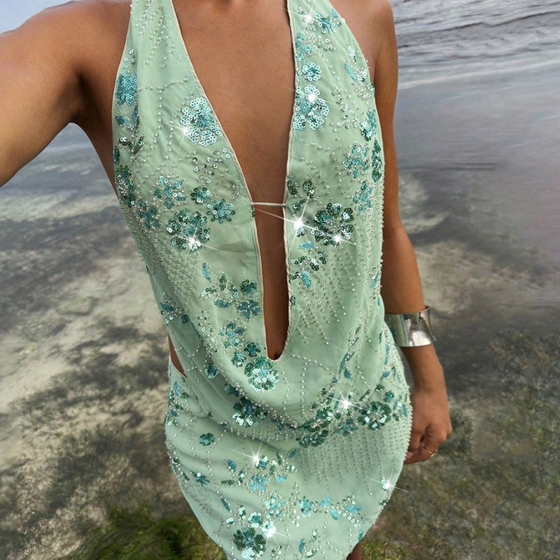 Sheer Loose Beach Cover Up Bikini Swimsuit Dress Women - Image 4