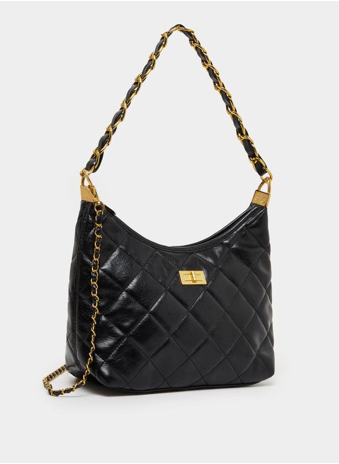 Styli Diamond Pattern Shoulder Bag with Chain Strap  - Image 2