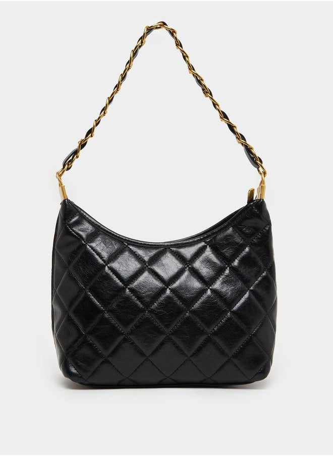 Styli Diamond Pattern Shoulder Bag with Chain Strap  - Image 3