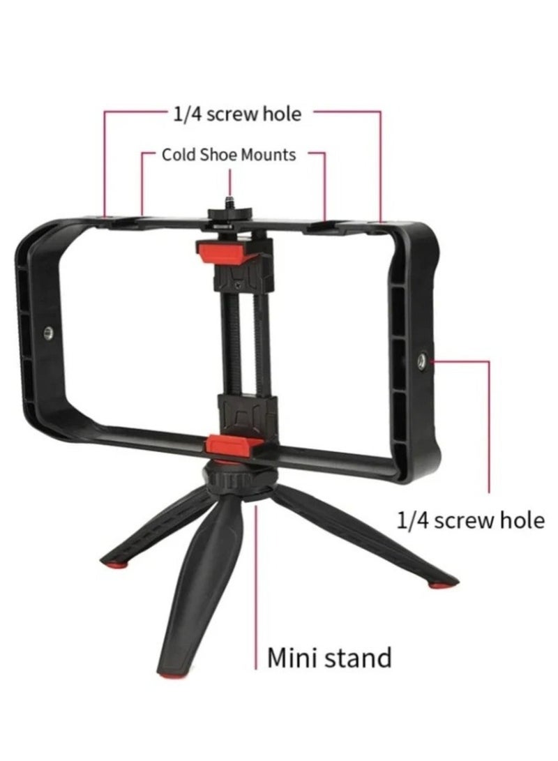 JMARY MT-33 Phone Stand Tripod ABS Video Recording Vlog Mobile Phone Rig Cage - Image 3