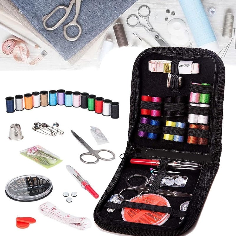 MVM Enterprise Mini Travel Sewing Kits All in one Complete Sewing Kit Set Thread Box Tailoring Materials Needle and Thread Box Portable Sewing kit Accessories for Travelling Outdoor Emergency Stitching