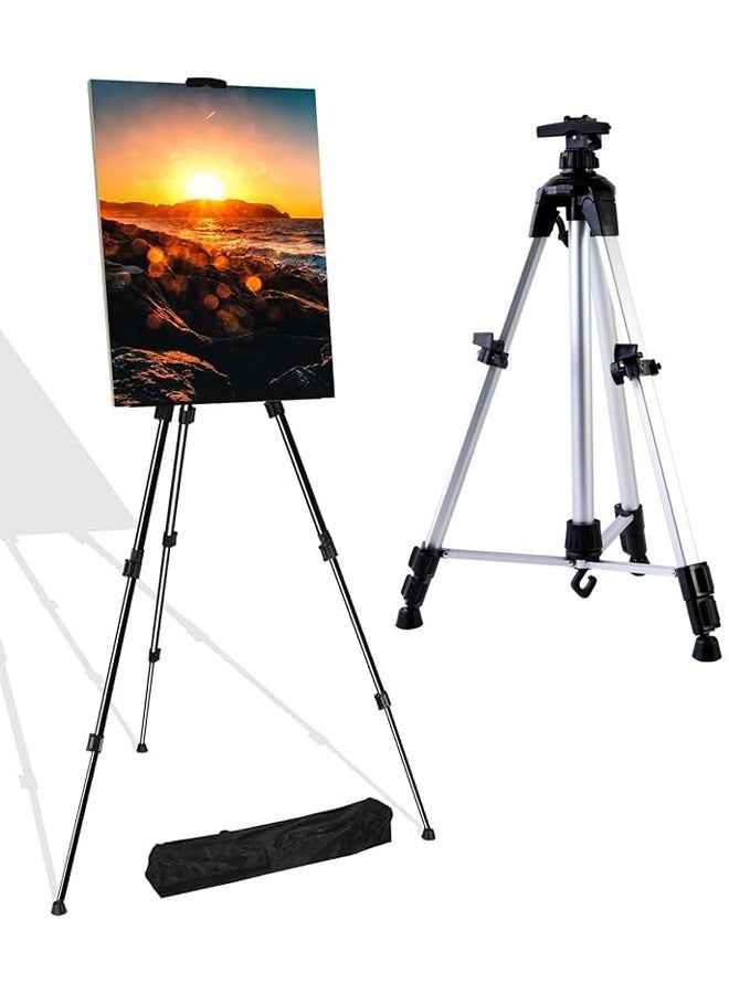 1.5m Retractable Drawing Stand, Carbon Steel  Easel for Sketching, Painting & More, Height and Angle Adjustable Artist Stand - Image 1