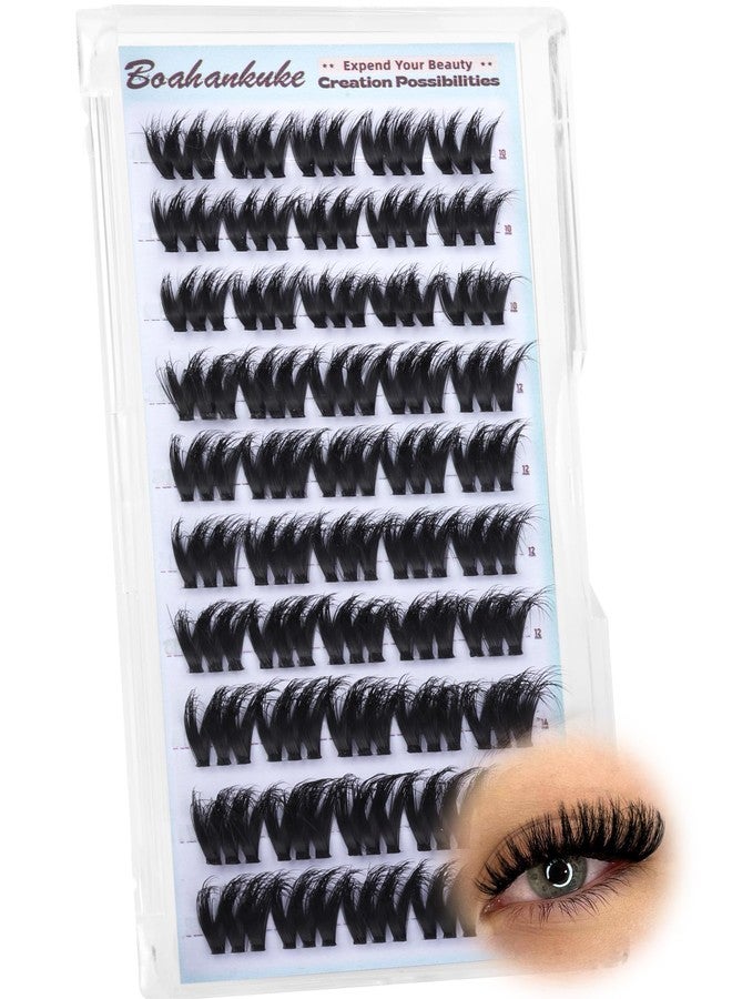 Boahankuke Lash Clusters Fluffy Eyelash Clusters Wispy Cluster Lashes Volume Cluster Eyelash Extensions 10-14MM Short Lash Extensions Invisible Band Individual Lashes - Image 1