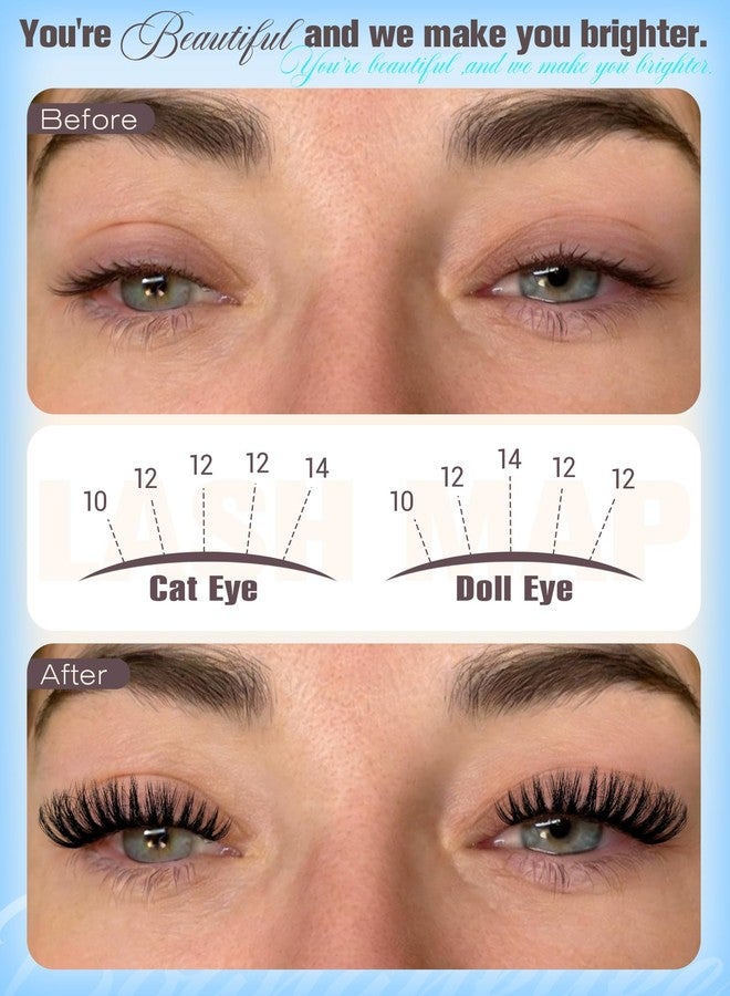Boahankuke Lash Clusters Fluffy Eyelash Clusters Wispy Cluster Lashes Volume Cluster Eyelash Extensions 10-14MM Short Lash Extensions Invisible Band Individual Lashes - Image 5