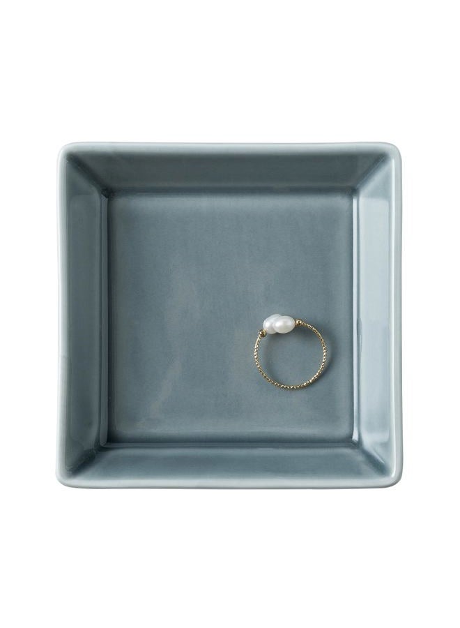 Mecaikru Ceramic Trinket Dish, Ring Tray, Decorative Jewelry Dish for Earrings Necklaces Watch Keys for Women (blue square) - Image 1