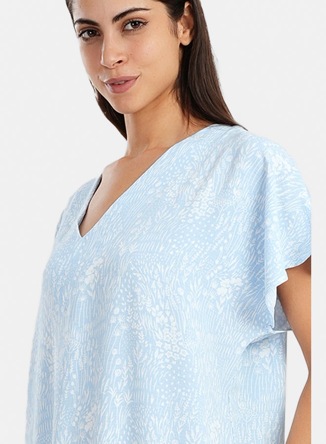 Carina Light Blue Maxi Nightgown - Image 4