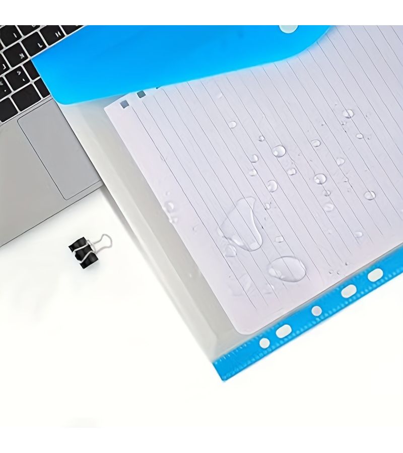 2 Pcs Plastic A4 Punched Document Sleeves for Office School Home Travel - Image 5