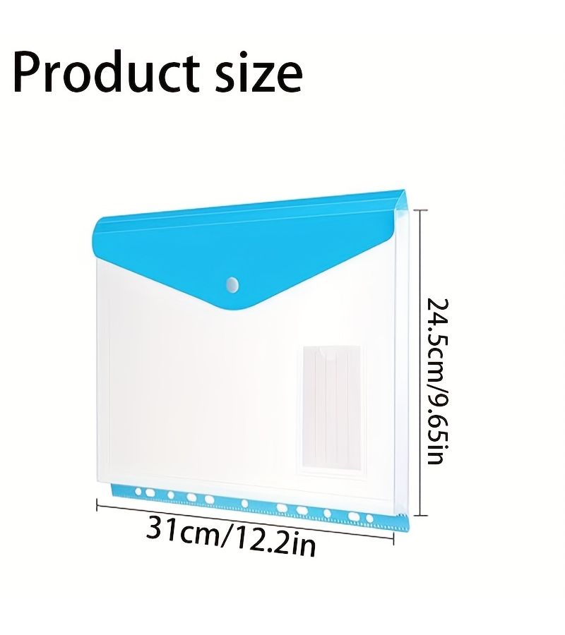 2 Pcs Plastic A4 Punched Document Sleeves for Office School Home Travel - Image 2