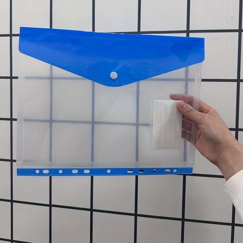 2 Pcs Plastic A4 Punched Document Sleeves for Office School Home Travel - Image 4