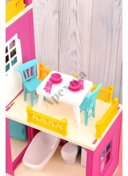 Apexma Lola's Portable 3-Storey Dream House with Dolls - Three-Storey Doll House with Accessories  - Image 4