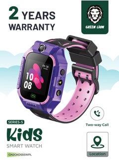 GREEN LION Smart Watch for Kids Series 5 with GPS and Sim Card Slot and Two-Way Call and SOS Alarm and Location - Purple  - Image 1
