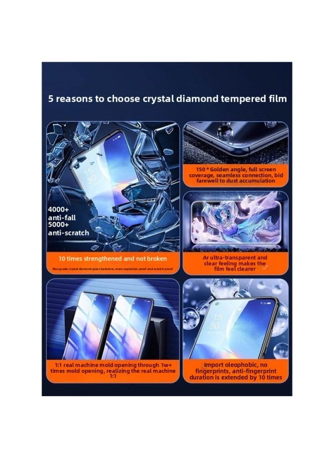 Generic For OppoReno5 Tempered Film Reno6/7/8/4se Full Screen A93R17a2pro Hydraulic A72a5a1a9-Color:Upgraded Full-screen Curved Edge Film 60 Times Explosion-proof 30 Times Anti-fingerprint Ultra-clear 2 Pieces + 16 Gifts * Store Manager-Size:OPPOReno5Pro+5G  - Image 2