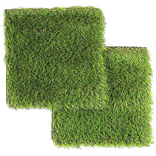 LULIND - Artificial Grass Square Tiles, 12.2 x 12.2 Inch (2 Pack) - Image 1