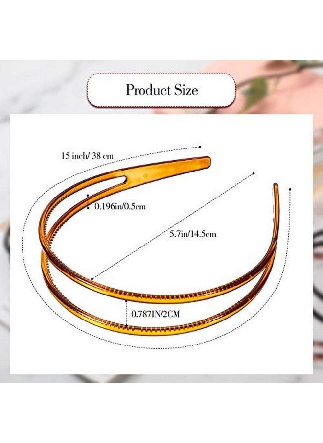 Chuangdi 6 Pieces Plastic Headband Plastic Hair Band Teeth Comb Headbands Double Row Headband Plastic Hair Band Nonslip Hair Hoop Accessory For Women Girls Hair Decorations 5 Colors  - Image 4