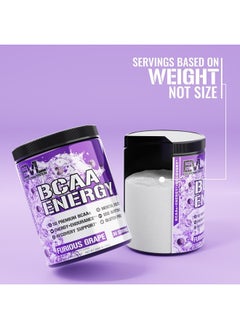 Evlution EVL BCAAs Amino Acids Powder - BCAA Energy Pre Workout Powder for Muscle Recovery Lean Growth and Endurance - Rehydrating BCAA Powder Post Workout Recovery Drink with Natural Caffeine - Furious Grape  - Image 5