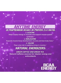 Evlution EVL BCAAs Amino Acids Powder - BCAA Energy Pre Workout Powder for Muscle Recovery Lean Growth and Endurance - Rehydrating BCAA Powder Post Workout Recovery Drink with Natural Caffeine - Furious Grape  - Image 3