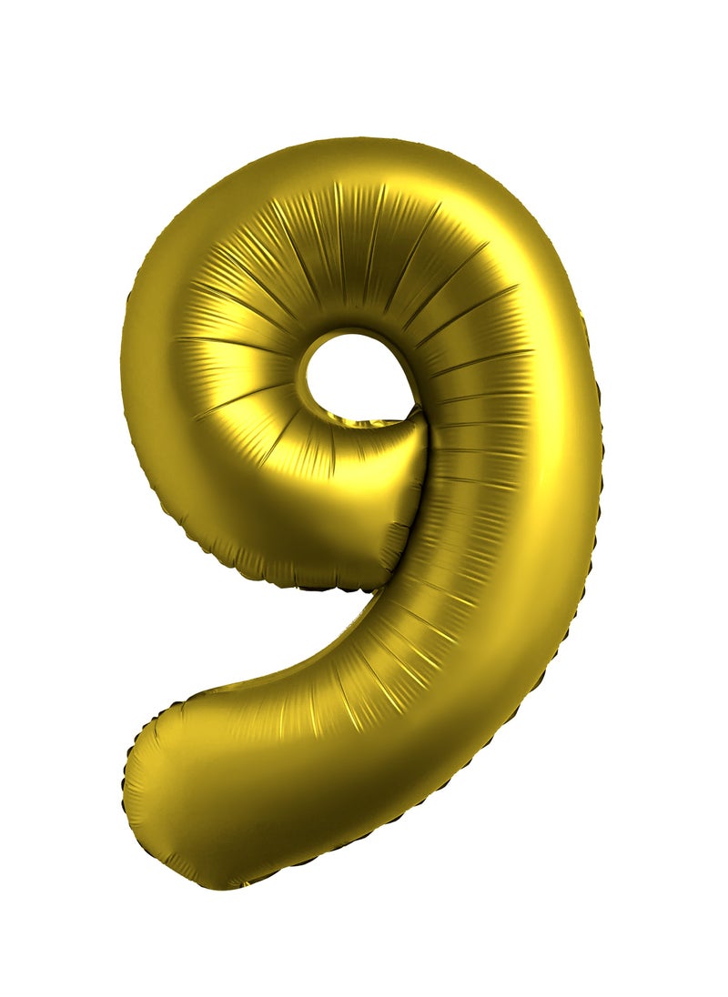 Party Zone Chrome Gold Foil Balloon Number 9 35" 