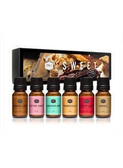 P&J Fragrance Oil Sweet Set | Chocolate Mint, Cotton Candy, Candy Cane, Caramel Corn, Orangesicle, and Smores Candle Scents for Making, Freshie Scents, Soap Making Supplies, Diffuser