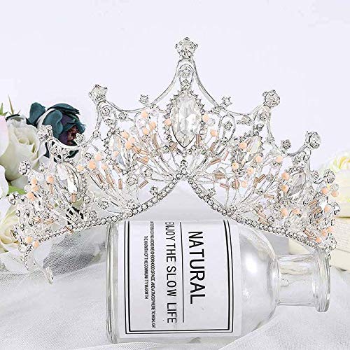 Gangel Baroque Costume Wedding Crowns Queen Tiaras Vintage Crowns Rhinestone Bride Wedding Crown Crystal Tiara Pricess Hair Accessories for Women and Girls (SILVER) - Image 1