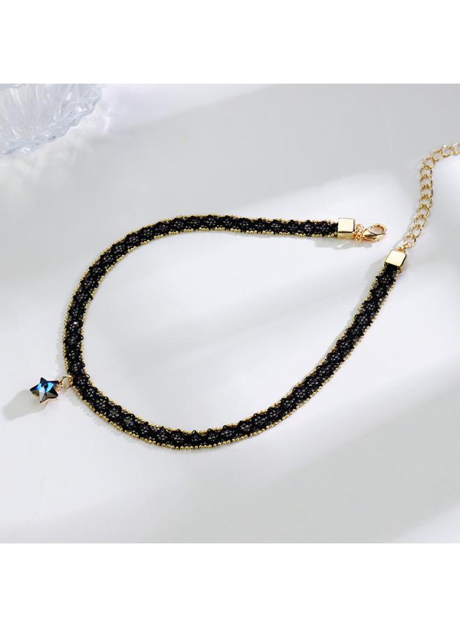 Black Clavicle Chain Neck Chain Simple Short Necklace Female Temperament Collar Neck Jewelry Star Neck Strap A Generation Of Hair