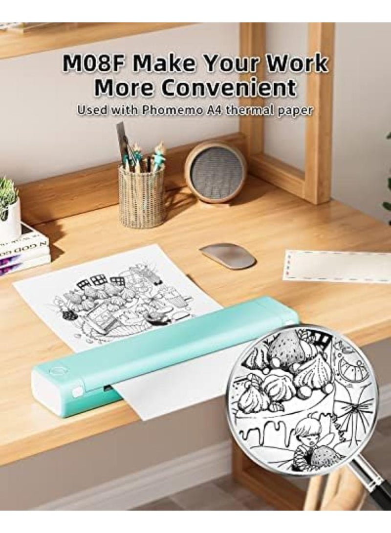 فوميمو 200 ورقة ورق حراري A4، ورق حراري متعدد الأغراض لطابعات Phomemo M08F وM832 وM834 الحرارية المحمولة، مقاس 8.27 بوصة × 11.69 بوصة (210 × 297 مم)، أسود على أبيض - Image 3