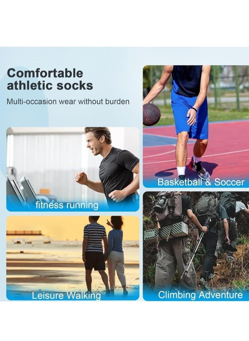 Oasisgalore 4 Pairs Basketball Football Socks for Men，Hiking Socks Sports Socks，Anti Slip Compression Cotton Towel Sock  - Image 3