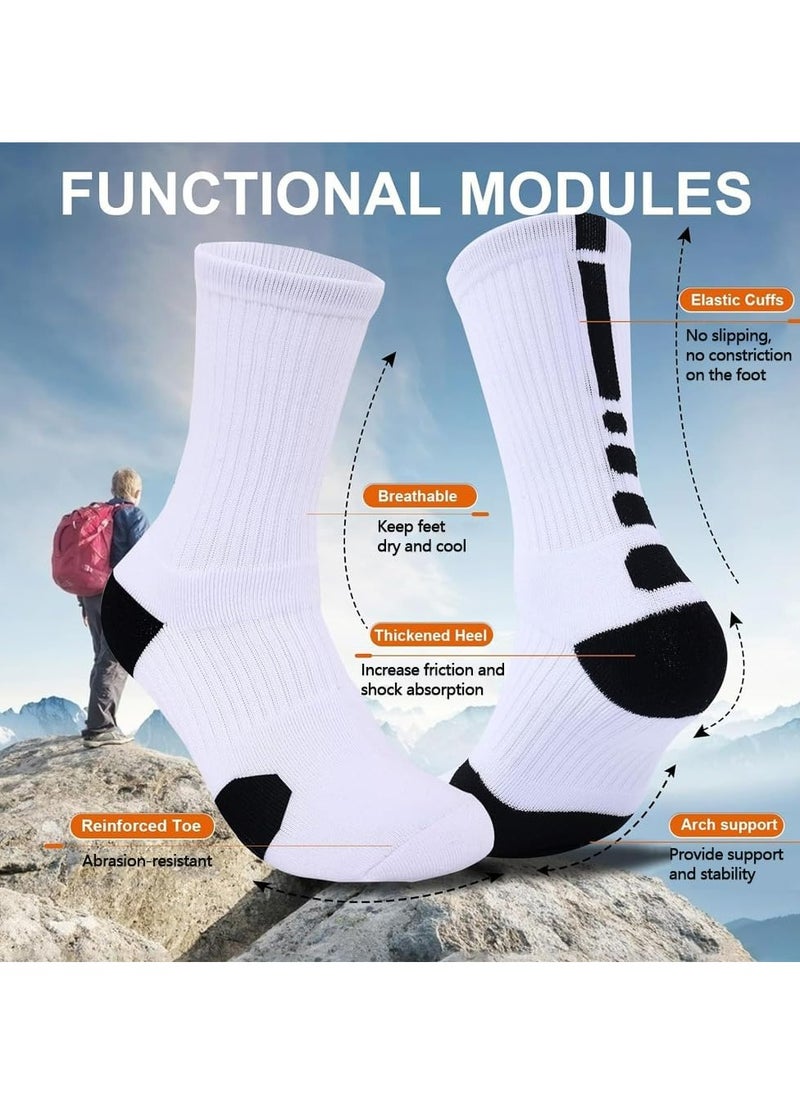 Oasisgalore 4 Pairs Basketball Football Socks for Men，Hiking Socks Sports Socks，Anti Slip Compression Cotton Towel Sock  - Image 4