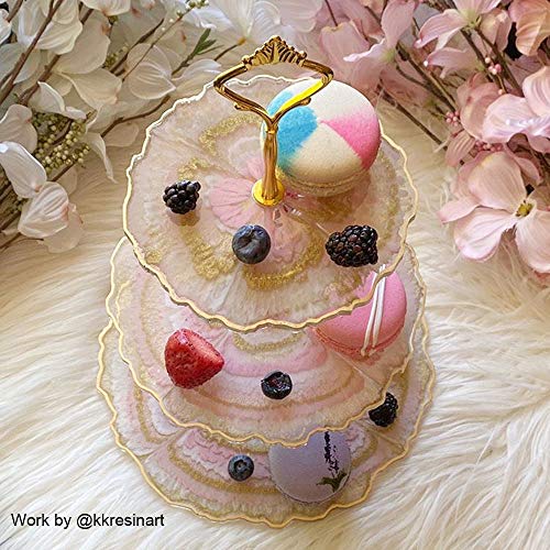RESINWORLD Thick 3 Tier Resin Mold, Cake Stand Molds for Resin, Epoxy Resin Tiered Tray Mold, Geode Resin Silicone Casting Mold with Hardware Fittings for Making Cupcake Serving Stand - Image 4