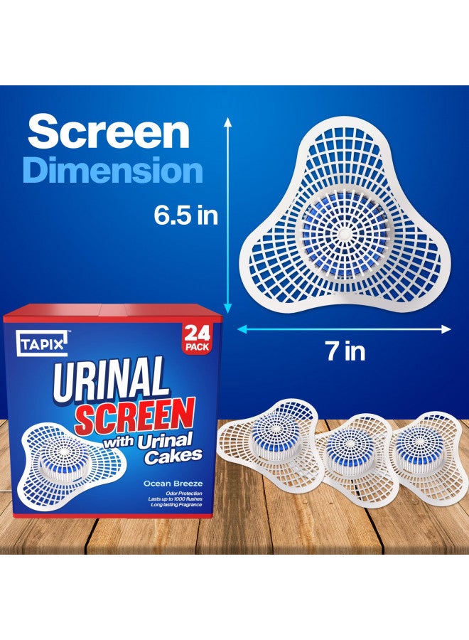 TAPIX Urinal Screen Deodorizer (12 Pack) with Urinal Cakes Ocean Breeze Scent, Anti-Splash Urinal Deodorizer - Image 1
