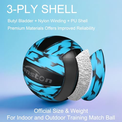 Senston Size 5 Volleyball – Soft & Durable Microfiber Cover for Adults & Youth | Official Size for Indoor, Outdoor, Beach & Gym Training | Includes Air Pump - Image 2