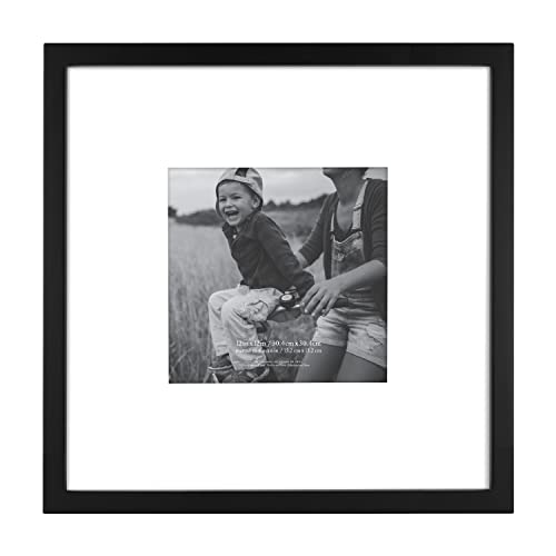 MCS East Village 12x12 Matted Square Picture Frame with 6x6 Photo Display, Black Wall Hanging Frame for Photos & Posters (1-Pack) - Image 1