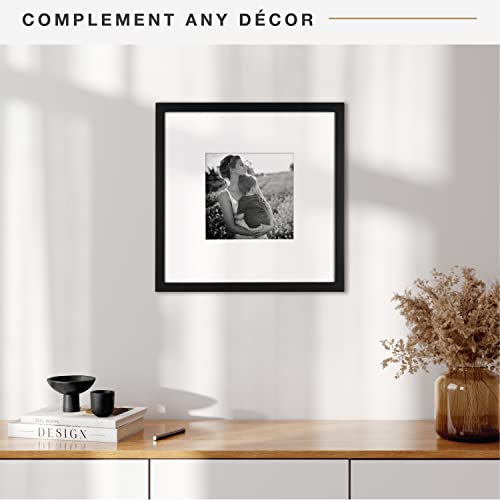 MCS East Village 12x12 Matted Square Picture Frame with 6x6 Photo Display, Black Wall Hanging Frame for Photos & Posters (1-Pack) - Image 2