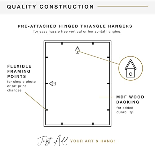 MCS East Village 12x12 Matted Square Picture Frame with 6x6 Photo Display, Black Wall Hanging Frame for Photos & Posters (1-Pack) - Image 5
