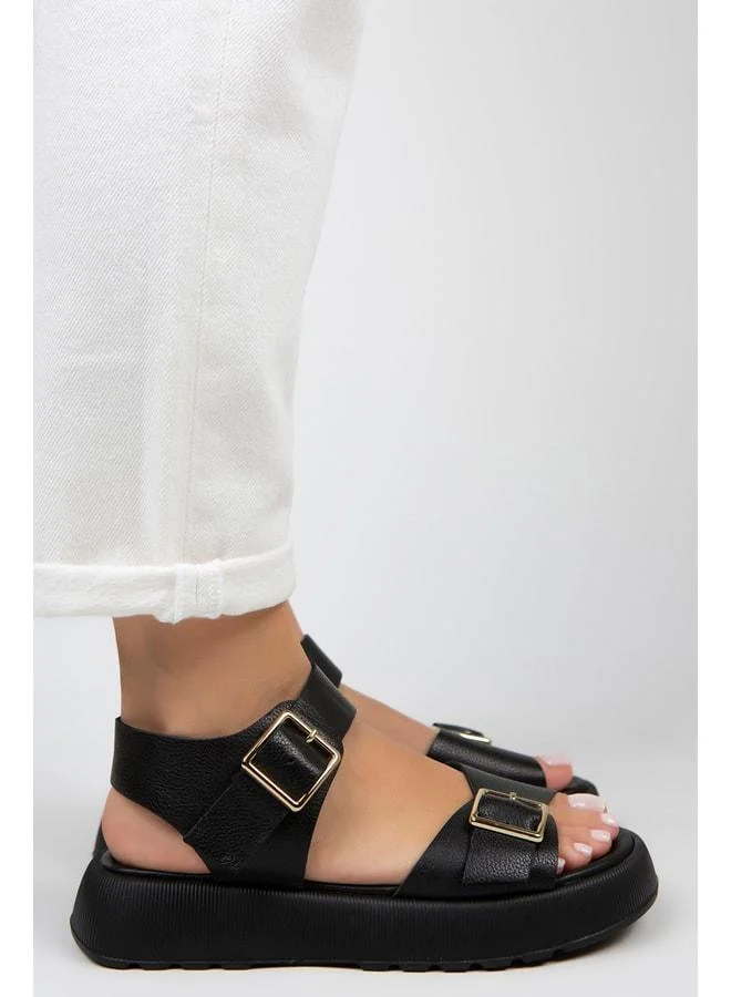 Vena Women's Genuine Leather Buckle Sandal