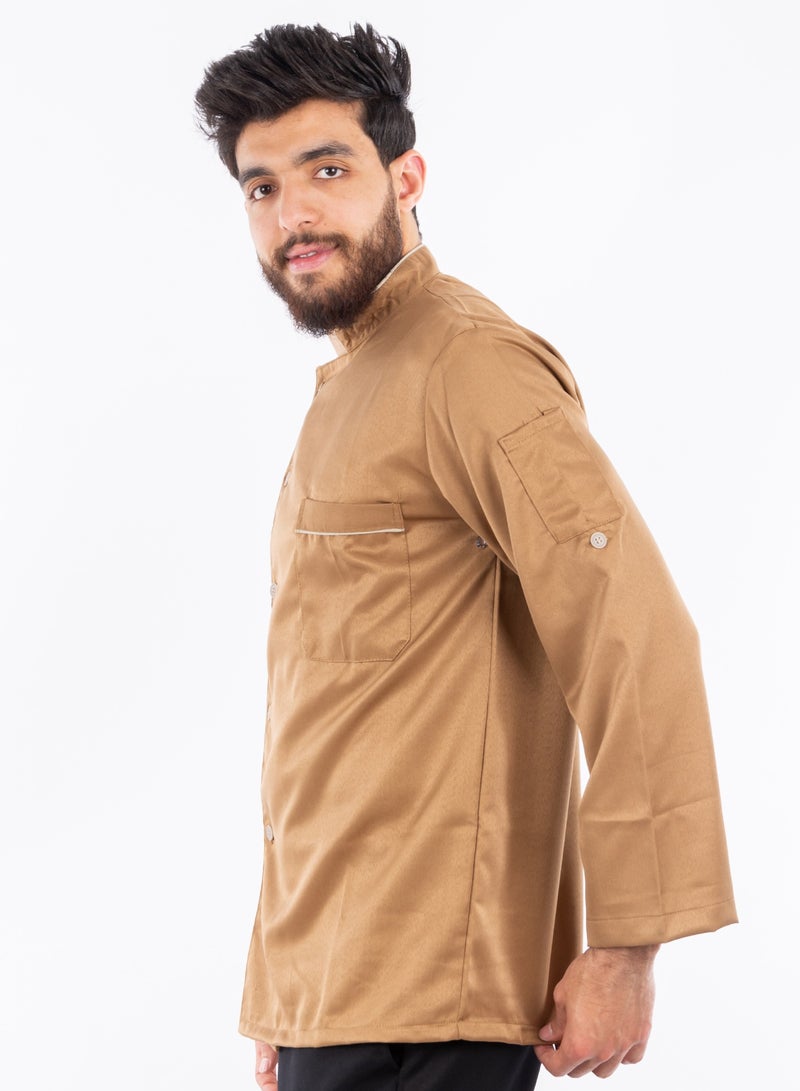 Dark beige chef jacket - Image 2