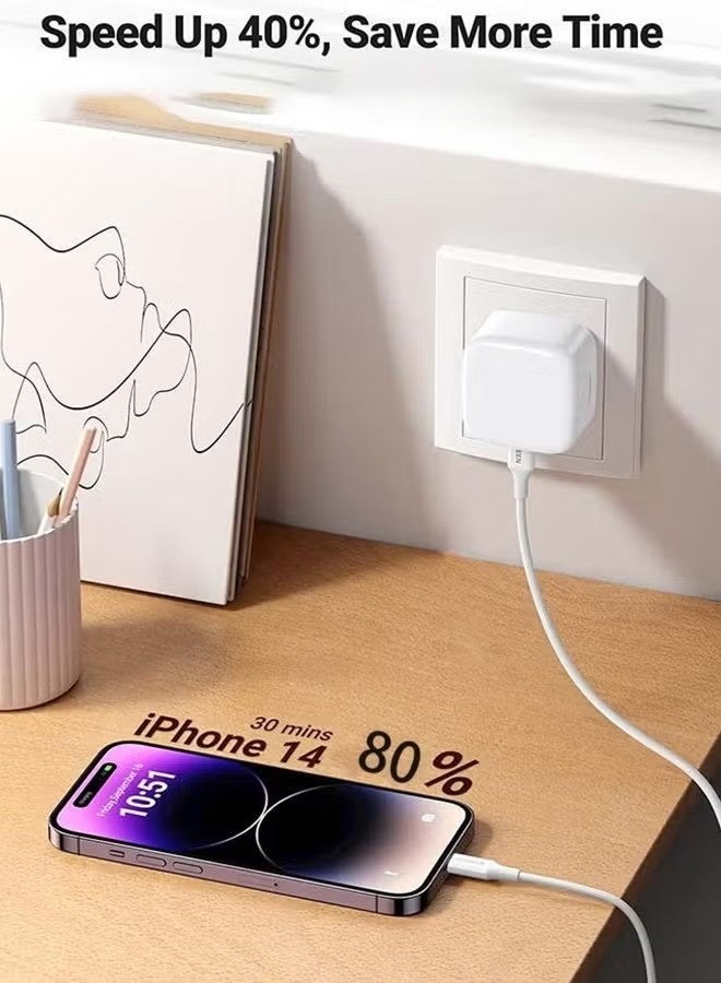 رياكلاود محول طاقة شحن سريع من النوع C بقدرة 35 وات لهاتف iPhone، شاحن حائط USB C سريع الشحن، قابس شاحن سريع PD بقدرة 35 وات لهاتف iPhone 16/15/15 Pro/15 Pro Max/15 Plus/14 series/13/12/11 series، iPad، Mac، AirPods أبيض - Image 5