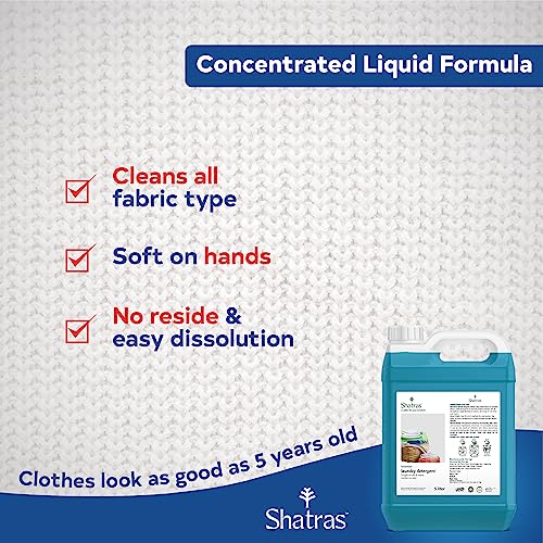Shatras Liquid Detergent, Suitable for top load & front load for Machine and Hand Wash, Eco friendly, Natural liquid for all type of clothes(5L) - Image 4