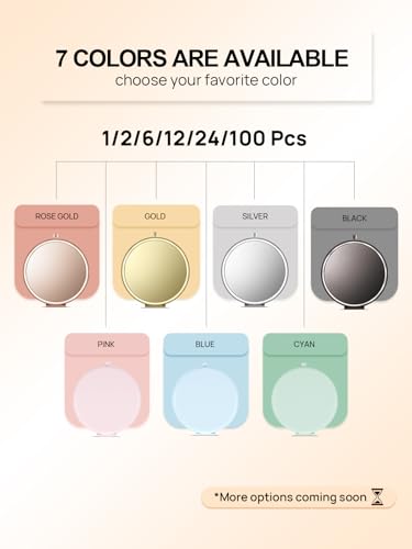 Getinbulk Compact Mirror for Purse, Double-Sided 1X/2X Magnifying Metal Pocket Makeup Mirrors(Round, Rose Gold) - Image 4