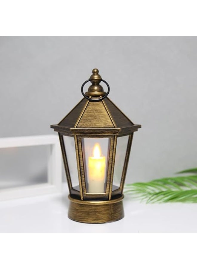 DYD Vintage Hexagonal Swinging Candle Lantern – Traditional Hanging Antique Gift Decor for Indoor Use Bronze, GMXDB017 By DYD Delights - Image 1