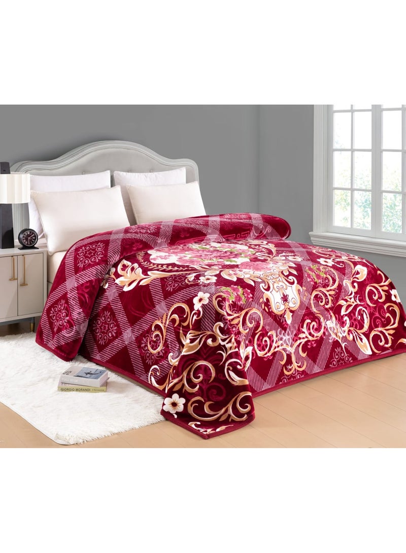 Soft textured blanket with distinctive designs and patterns, winter king size, 6 kg, size 240 x 220 cm  - Image 1