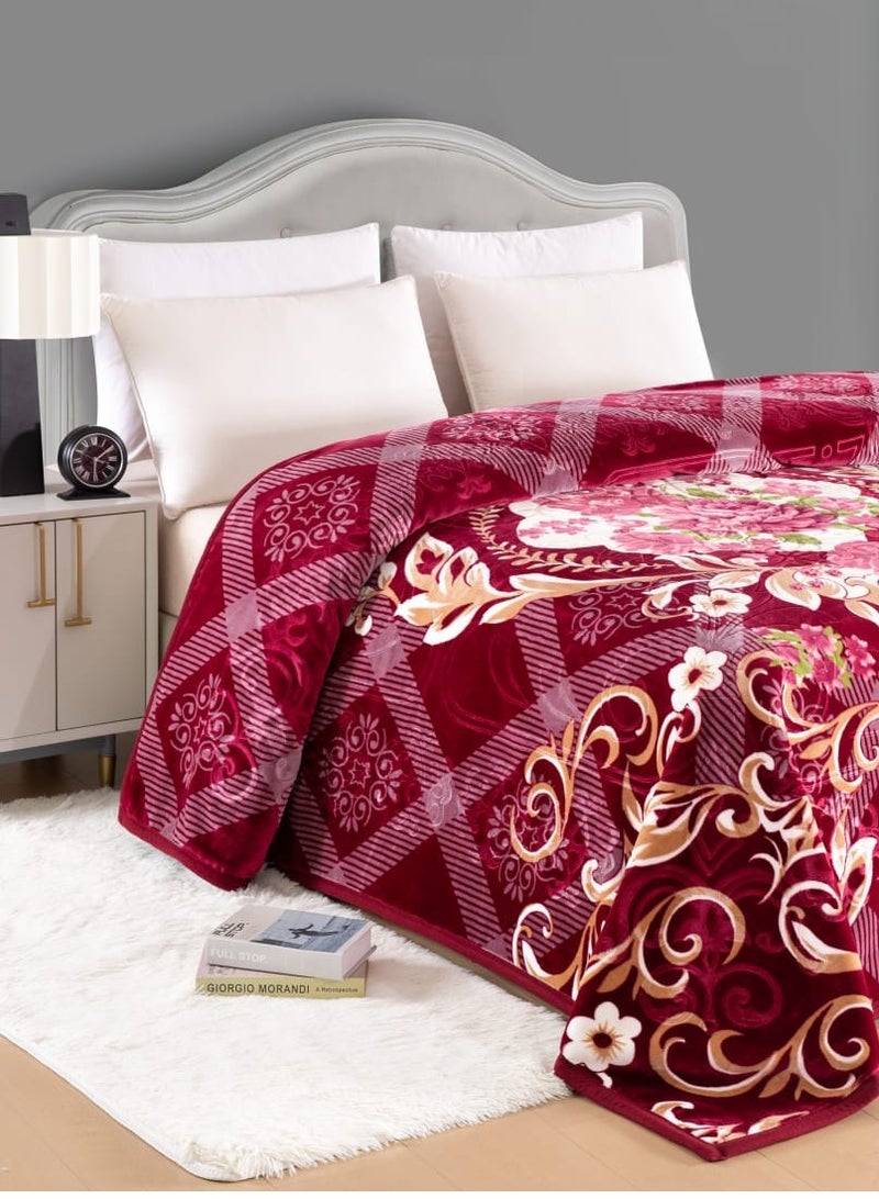 Soft textured blanket with distinctive designs and patterns, winter king size, 6 kg, size 240 x 220 cm  - Image 2