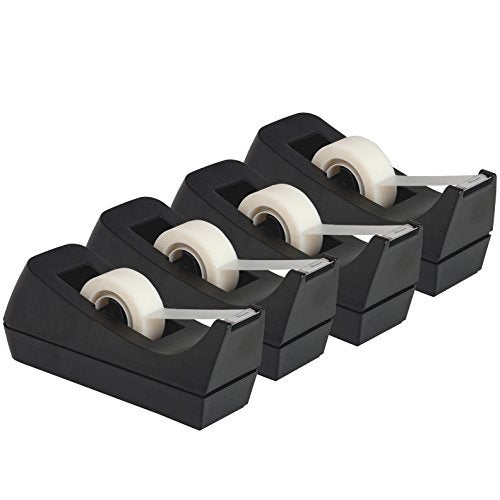 Klingy Desktop Tape Dispenser, 4-Pack, Non-Skid Base - with 3 Extra Dispenser Replacement Core (Core not Included), Perfect for Office, Home, School - Value Pack - Image 2