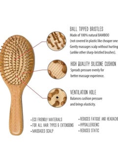 VENDIX Wooden Hair Brush, Its Stimulate Your Scalp and improve Blood Flow to Prevent Hair Losses, Bamboo Bristle Brush & Comb for Healthy Hair for, Men, Women & Children for All Hair Types  - Image 2