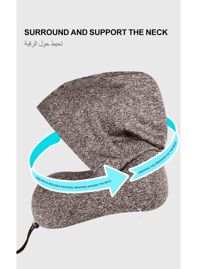 نيس آرت السفر وسادة ، وسادة الرقبة السفر مع غطاء ، المخملية رغوة الذاكرة وسادة الرقبة ، دعم الكبار الرأس والرقبة - Image 5