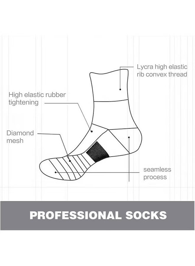 واي جيه 3 زوج من جوارب كرة السلة للرجال الجري التدريب الأولاد الضغط جوارب القطن الرجال الرياضيين جوارب الطاقم الأداء السميك رياضة مدخنة خفيفة الوزن وقادرة على التنفس - Image 3