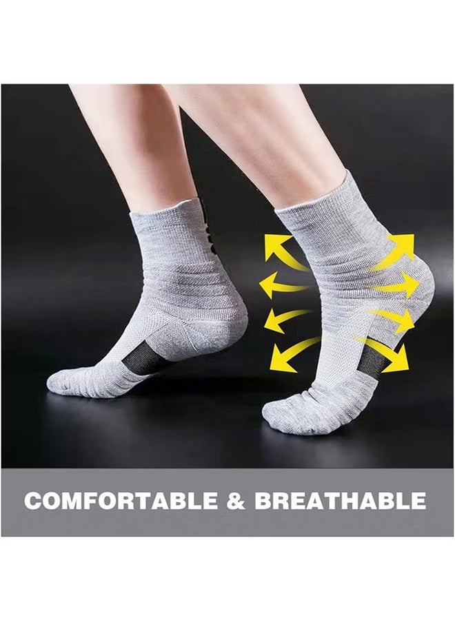 واي جيه 3 زوج من جوارب كرة السلة للرجال الجري التدريب الأولاد الضغط جوارب القطن الرجال الرياضيين جوارب الطاقم الأداء السميك رياضة مدخنة خفيفة الوزن وقادرة على التنفس - Image 2