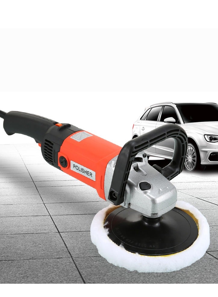 Halamine 1200W to 1400W 7 inch Electric car Polisher Machine ，Buffer Polisher，with Wool Buffing Pad ，1 Backing pad Double Insulated with Speed Control (Speed-3000rpm) Red - Image 2