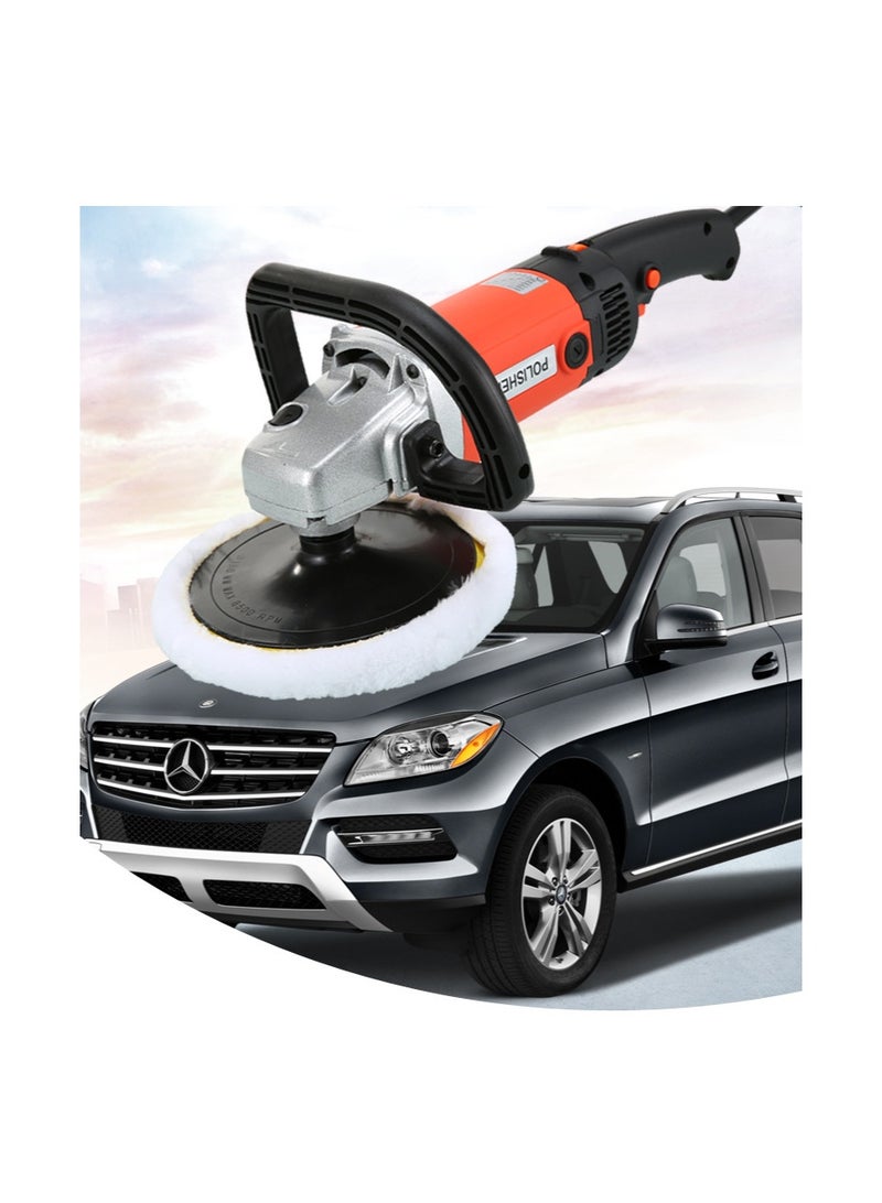 Halamine 1200W to 1400W 7 inch Electric car Polisher Machine ，Buffer Polisher，with Wool Buffing Pad ，1 Backing pad Double Insulated with Speed Control (Speed-3000rpm) Red - Image 5
