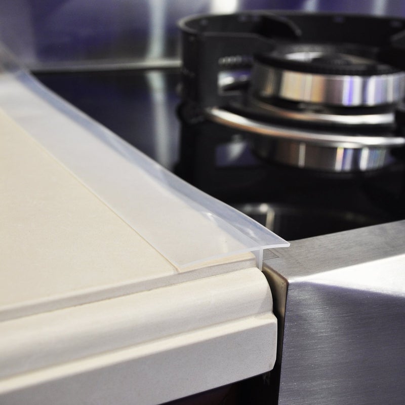 Stove Counter Gap Cover Kitchen Silicone Oven Gap Filler  25 Inches Countertop Strips Gap Guard Easy to Clean Clear